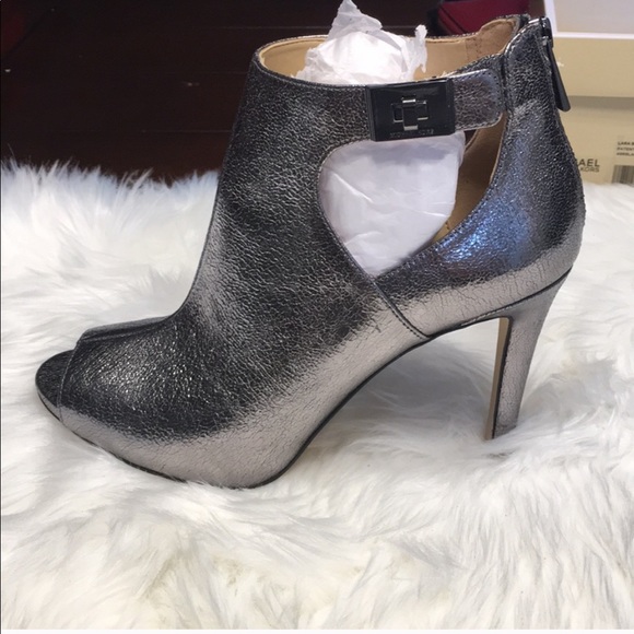 Michael Kors Shoes - Michael Kors Silver buckle booties Sz 10